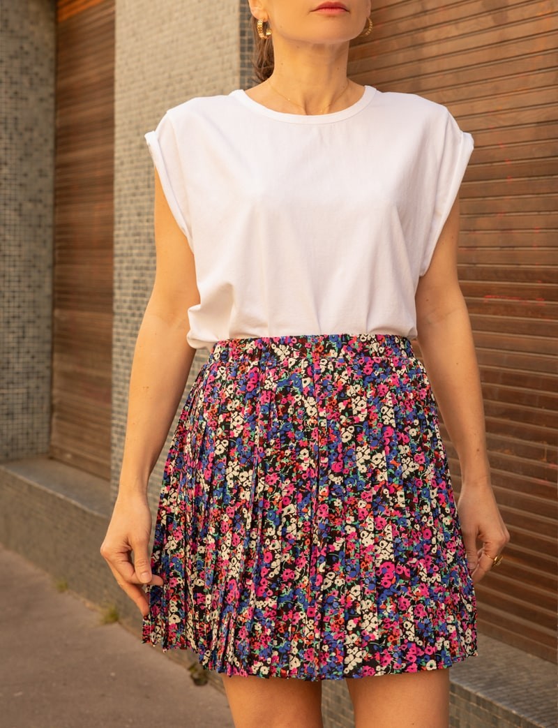 Floral pleated Diana skirt